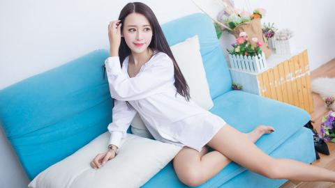 王曼妮衬衣美女图片壁纸